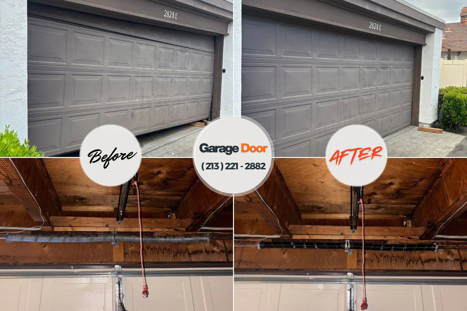 Before and after: garage door repair Heber-Overgaard, AZ